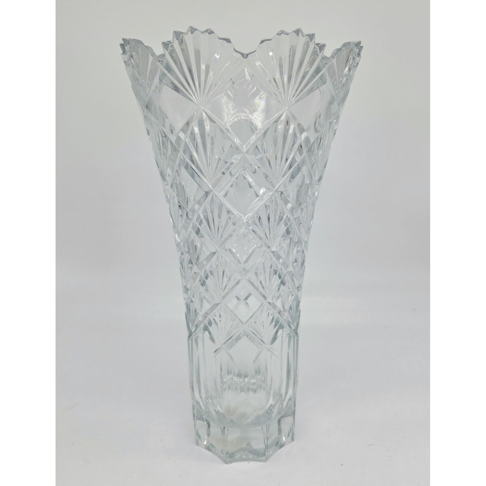 Mikasa Viceroy Flair 14" Valbonne pattern Fan & Criss Cross Cut Clear Crystal